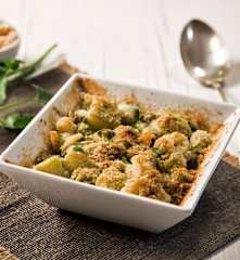 Seppioline e gamberi gratinati