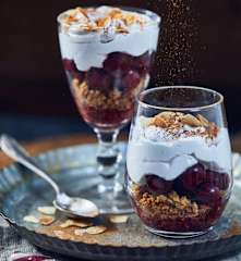 Vegan Gingerbread Trifle with Cherries