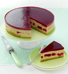 Bavarois griotte-pistache