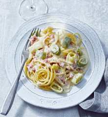 Spaghetti mit Porree-Meerrettich-Sauce