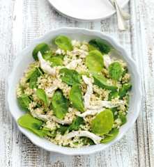 Chicken and Spinach Salad with Bulgur Wheat