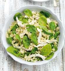 Insalata di bulgur con pollo e spinaci