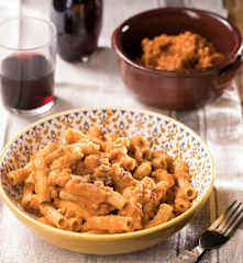 Sedanini integrali al ragù di lenticchie rosse