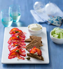 Beetroot and tequila cured salmon