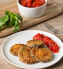 Crispy Eggplant with Tomato Basil Sauce (Hestan Cue™)