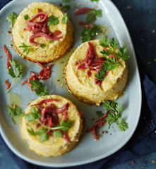 Flans de potiron et magret fumé