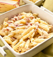 Macarrones a la carbonara para dos