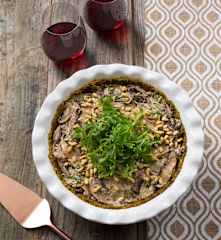 Buckwheat and mushroom quiche