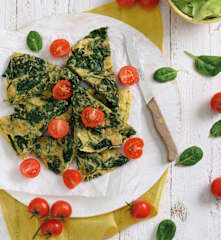 Frittata ze szpinakiem na mące owsianej