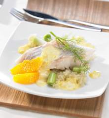 Fisch mit Fenchelgemüse an Orangensauce
