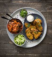 Lamb tikka with spicy eggplant