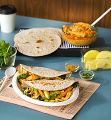 Curried Chicken, Arugula and Pineapple