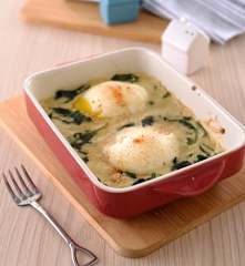 菠菜半熟蛋佐起士蛋黃醬