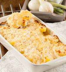 Patatas gratinadas con crema de queso
