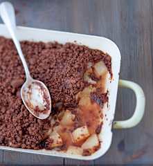 Crumble poires-chocolat