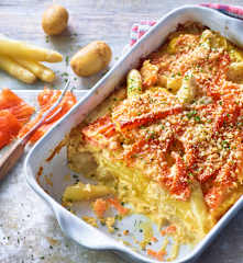 Spargel-Lachs-Auflauf