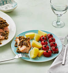 Fisch mit Olivenbröselkruste