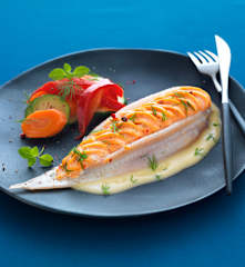 Sole, farce mousseline aux petits légumes