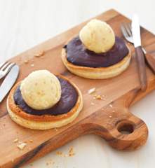 Tartelette boudin-pomme façon tartelette au chocolat