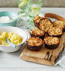 Gegrillte Knödel-Muffins mit Ananas