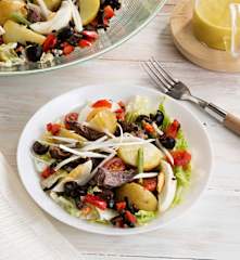 Ensalada de patatas y entraña de ternera