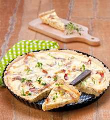 Tarta z szynką i fasolką szparagową