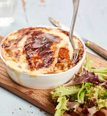 Gratin de crêpes à la farine de châtaigne