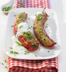 Paprika mit Kartoffelfüllung
