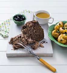 Sumac beef with olive and parsley smashed potatoes
