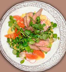 Brunnenkressesalat mit Hüftsteak-Tagliata
