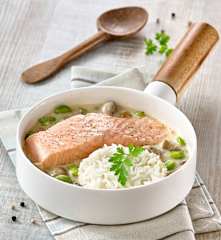 Blanquette de saumon aux fèves