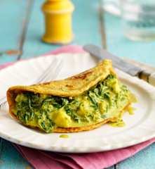 Pudla with Spinach and Paneer