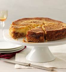 Tarta de queso ricota con mermelada de higos