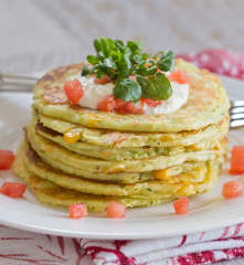 Courgette, Corn and Ricotta Pancakes