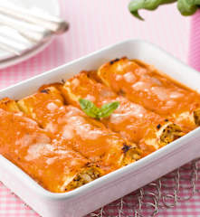 Cannelloni de frango com requeijão