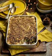 Bacalhau com batata e puré de brócolos