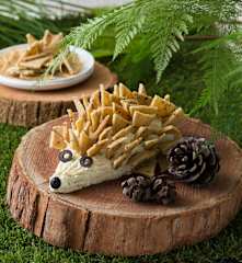 Cheese and bacon hedgehog