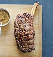 Côte de bœuf, sauce moutarde