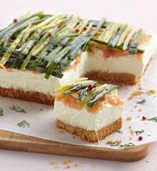 Cheesecake poireau et saumon fumé