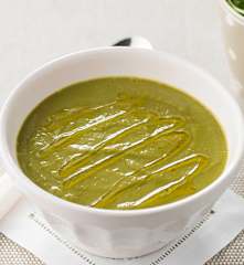 Creme de ervilhas e rúcula