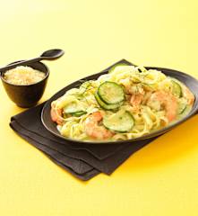 Pasta with Prawns, Courgettes and Lemon