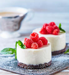 Mini cheesecakes de chocolate blanco