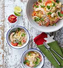 Thai noodle and seafood salad