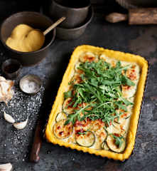 Tarte de polenta e curgete