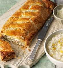 Salmon en Croute with Lemon Risotto