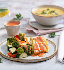 Krupnik i danie z indykiem na Varomie