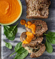Meatloaf filled with Spinach and Cheese
