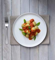Ricotta dumplings with napoli sauce