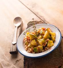 Guarnición de calabacitas con elote