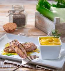 Palamita in crema di finocchio